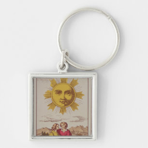 Porte-clés XVIIII Le Soleil, carte de tarot française du Sun