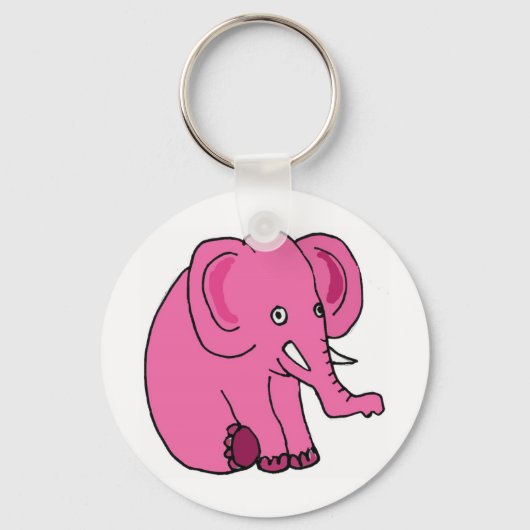 Porte-clés XX- Amusant éléphant rose (Recto)
