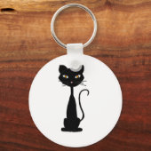 Porte-clés XX- Design d'art de chat Kitty noir (Recto)