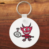 Porte-clés XY - Devil Jouer BADminton Cartoon (Recto)