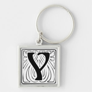 Porte-clés Y Monogramm schwarz weiß Schlüsselanhänger
