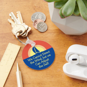 Porte-clés Yacht Racing Voile Avec Coucher De Soleil