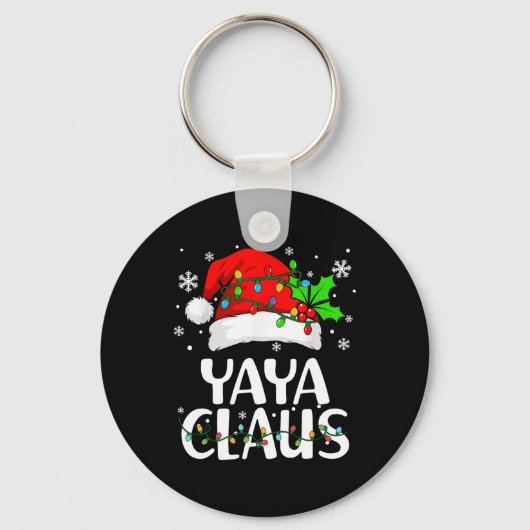 Porte-clés Yaya Claus Christmas Lights Pajama Family Matching (Recto)