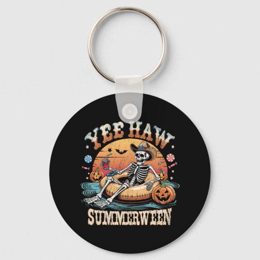 Porte-clés Yee Haw Summerween Cowboy Skeleton Western Hallowe (Recto)