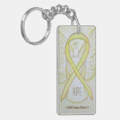 Porte-clés Yellow Awareness Ribbon Angel Personnalisé Porte - (Devant gauche)