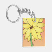 Porte-clés Yellow Flower with orange background (Devant gauche)