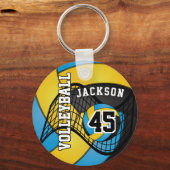 Porte-clés Yellow Gold, Black and Blue Volleyball (Recto)