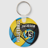 Porte-clés Yellow Gold, Black and Blue Volleyball (Verso)