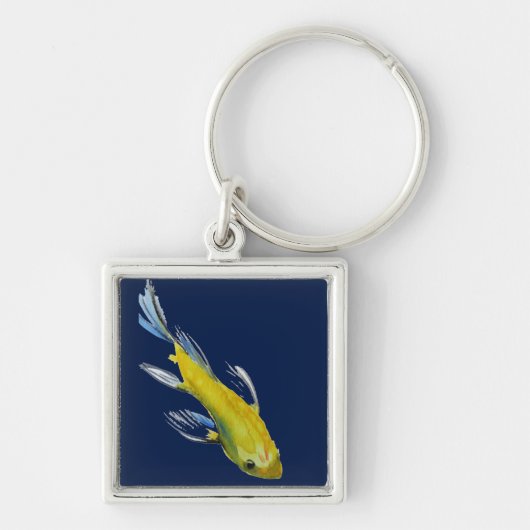 Porte-clés Yellow koi Japonais carp watercolour art fish (Devant)