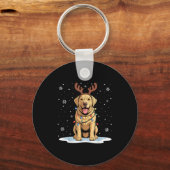 Porte-clés Yellow Lab Labrador Christmas Reindeer Dog Lover X (Recto)