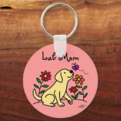 Porte-clés Yellow Lab Maman & Green (Recto)