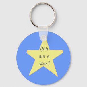 Porte-clés Yellow Star, Vous êtes une étoile - Porte - clé