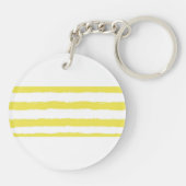 Porte-clés Yellow stripes and a pink crown Acrylic Keychain (Dos)