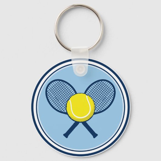 Porte-clés Yellow Tennis Ball Racket Keychain (Recto)