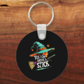 Porte-clés Yes I Can Drive A Stick Funny Halloween Witch Gift (Recto)