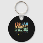 Porte-clés Yes I'm Pregnant Dont Touch My Belly Funny Pregnan (Recto)