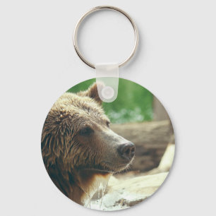 Porte-clés Yeux animaux de visage d'ours adorable mignon de