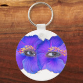 Porte-clés Yeux d'Hibiscus - Bleu (Recto)