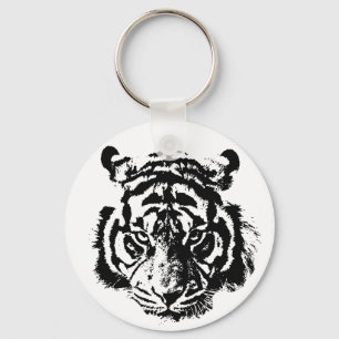 Porte-clés Yeux noirs et blancs du tigre
