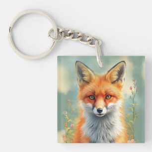 Porte-clés Yeux saisissants d'un renard roux rusé  