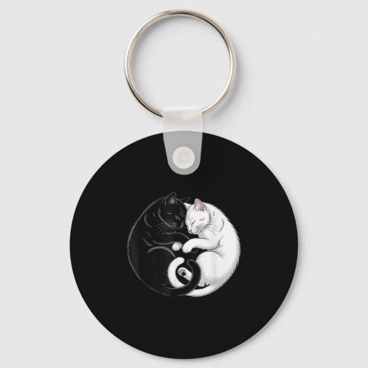 Porte-clés Yin Et Yang Chat Pour Animaux De Compagnie Chats B (Recto)