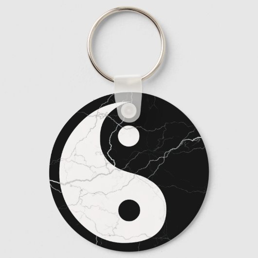 Porte-clés Yin noir et blanc et Yang (Recto)
