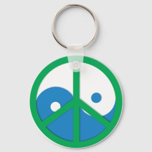Porte-clés Yin-Yang avec signe de paix