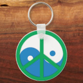 Porte-clés Yin-Yang avec signe de paix (Recto)