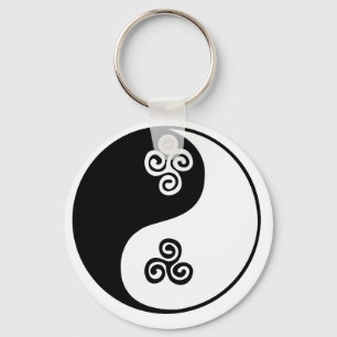 Porte-clés Yin Yang Celtic Tri Spiral