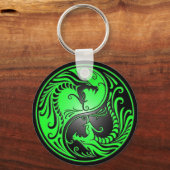 Porte-clés Yin Yang Dragons, green and black (Recto)
