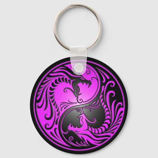 Porte-clés Yin Yang Dragons, purple and black (Recto)
