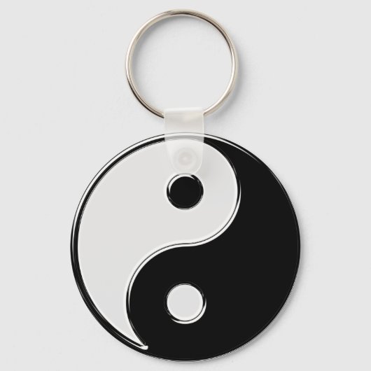 Porte-clés Yin Yang en noir et blanc (Recto)
