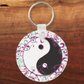 Porte-clés Yin & Yang Floral Design (Recto)