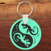 Porte-clés YIN & YANG Geckos black + your background & idea (Recto)