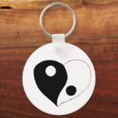 Porte-clés Yin Yang Heart (B/W) (Recto)