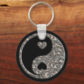Porte-clés Yin & Yang / Hearts SILVER (Recto)