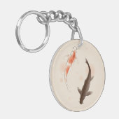 Porte-clés Yin Yang Koi pêche dans la peinture orientale de (Devant gauche)