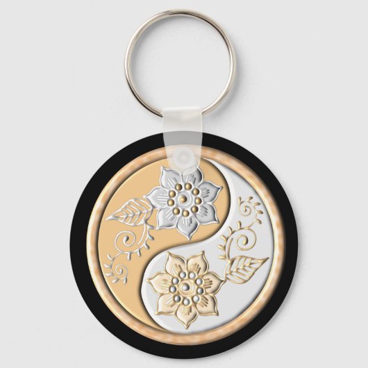 Porte-clés Yin Yang or et argent (Recto)