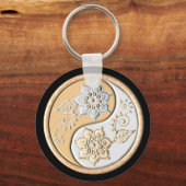 Porte-clés Yin Yang or et argent (Verso)