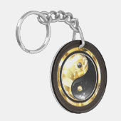 Porte-clés Yin Yang or sur noir (Devant gauche)