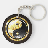 Porte-clés Yin Yang or sur noir (Dos)