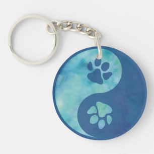 Porte-clés Yin Yang Paw Porte - clé bleu