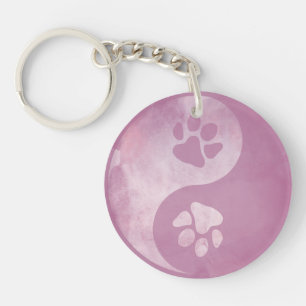 Porte-clés Yin Yang Porte - clé rose paw