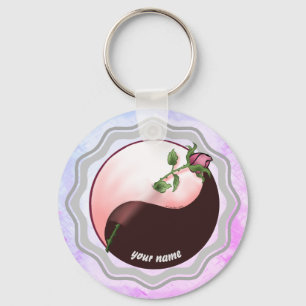 Porte-clés yin yang Rose Rouge