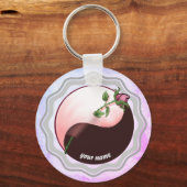 Porte-clés yin yang Rose Rouge (Recto)