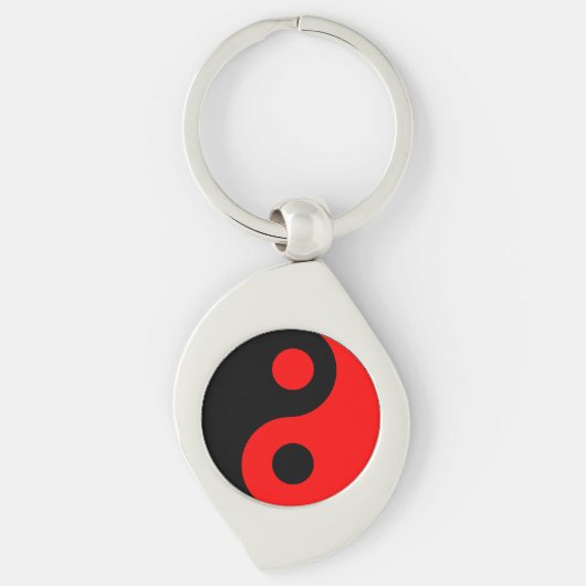 Porte-clés Yin Yang rouge et noir (Devant)