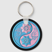 Porte-clés Yin Yang sarcelle et rose (Verso)