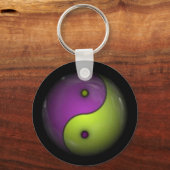 Porte-clés yin yang violet vert (Recto)