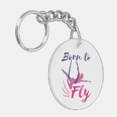 Porte-clés Yoga Aérien soies Né pour voler (Devant gauche)