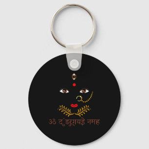 Porte-clés Yoga avec la déesse hindoue Durga et mantra en san